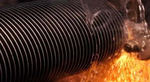 finned tube finning process in production line